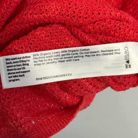 Eileen Fisher Short Sleeve Knit Sweater Size Large Organic Cotton Linen C056 -14 - Picture 6 of 13